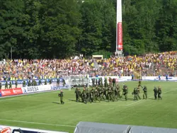 Abmarsch der Polizei